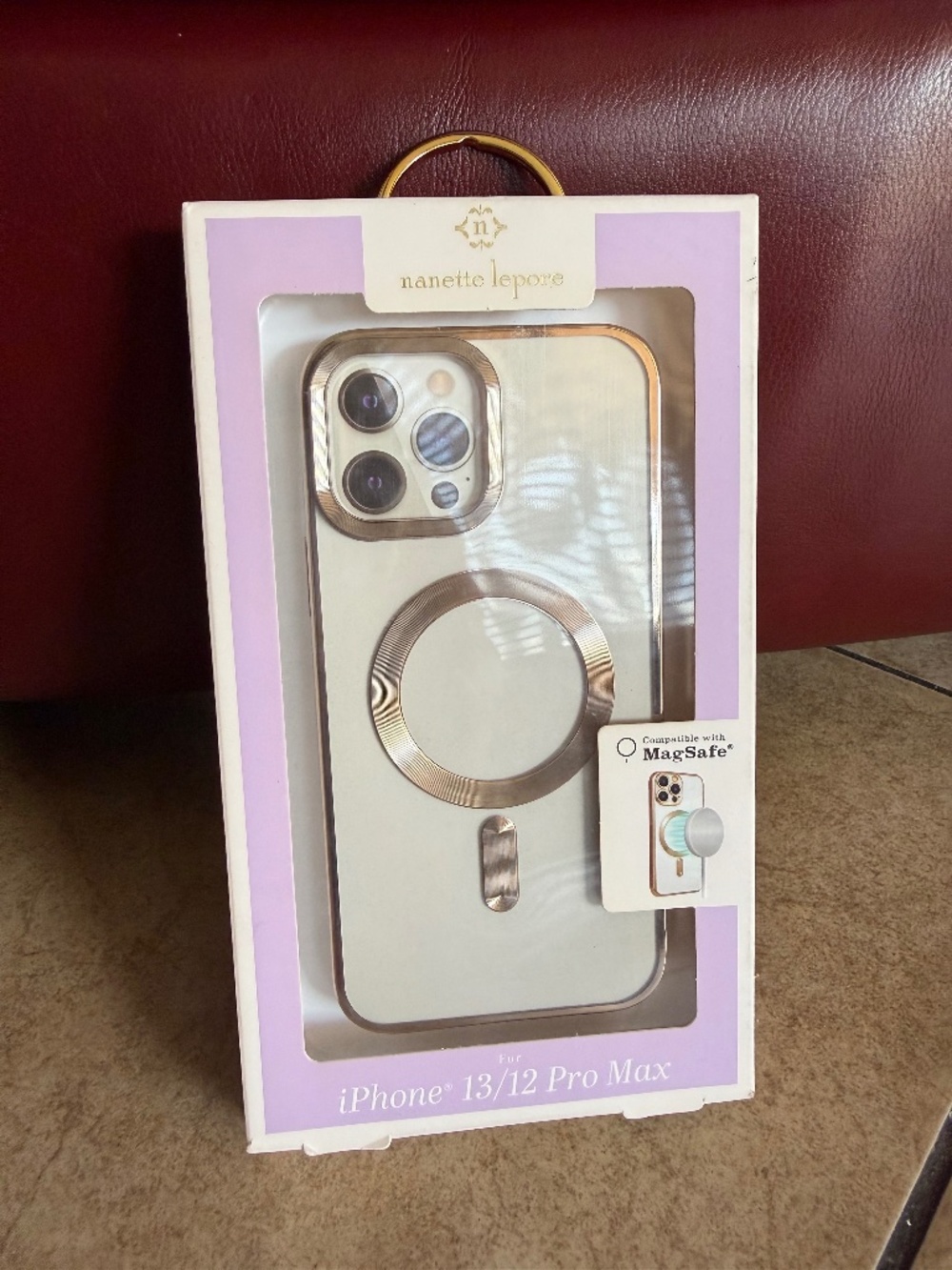 Nannette Lepore gorgeous Cream/Gold  Case For I Phone 12/13 Pro Max with MagSafe